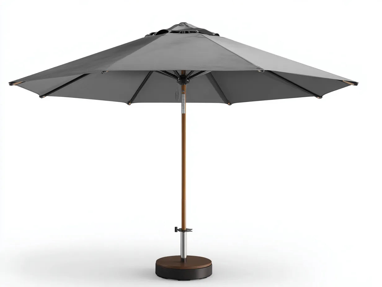 Sombrilla de terraza 300×300×250 cm - gris y marrón - estilo moderno
