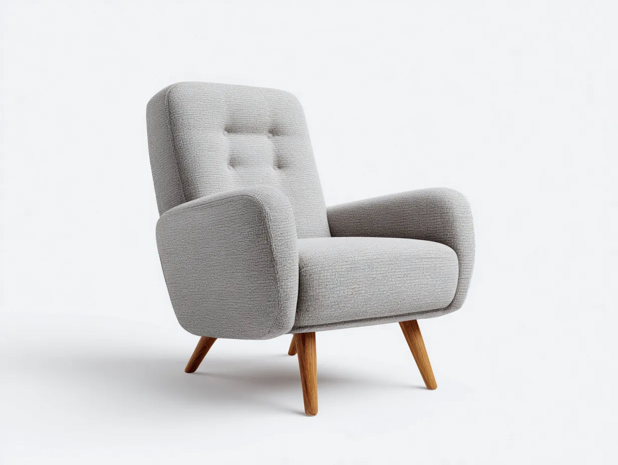 Sillón reclinable 82×86×98 cm – gris claro – estilo nórdico para sala de estar