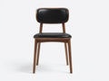 Silla de comedor 52x55x80 cm – negro – cuero y madera natural estilo contemporáneo para sala de estar