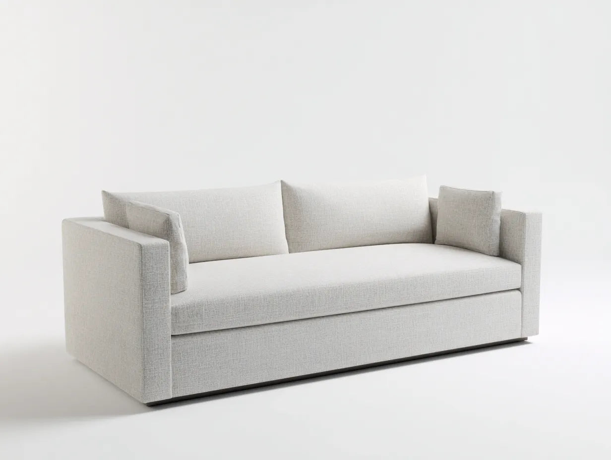 Sofá de 2 plazas tapizado 184×90×84 cm - gris claro - estilo clásico