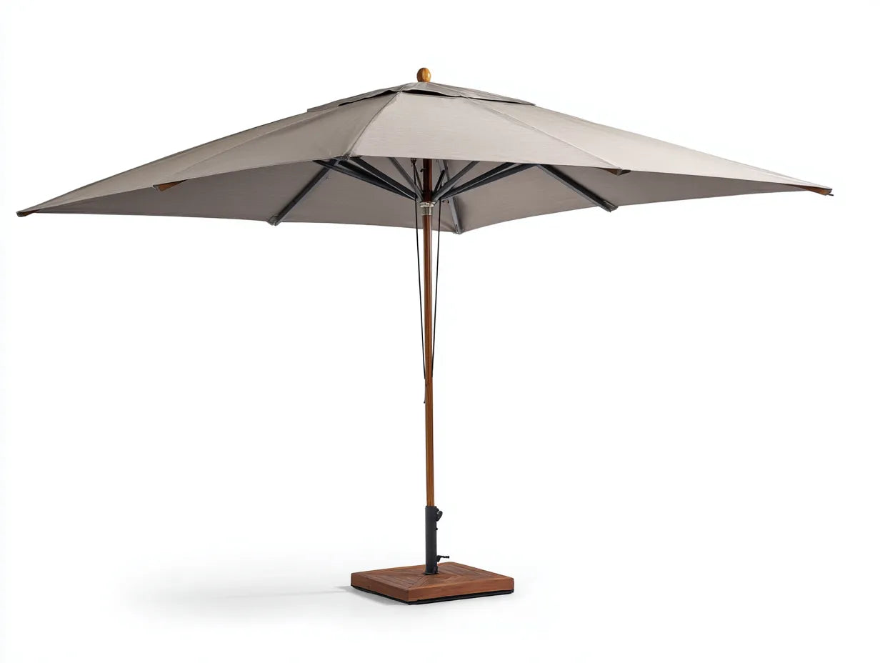 Sombrilla de terraza 300x300x260 cm – gris – estilo moderno para balcón y exterior