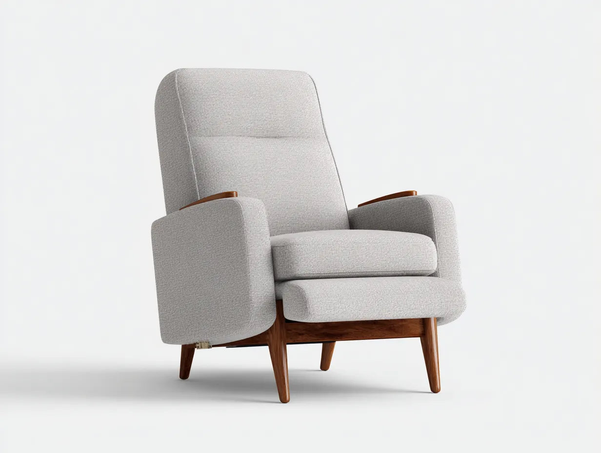Sillón reclinable 85x88x102 cm – gris claro – diseño nórdico para sala de estar