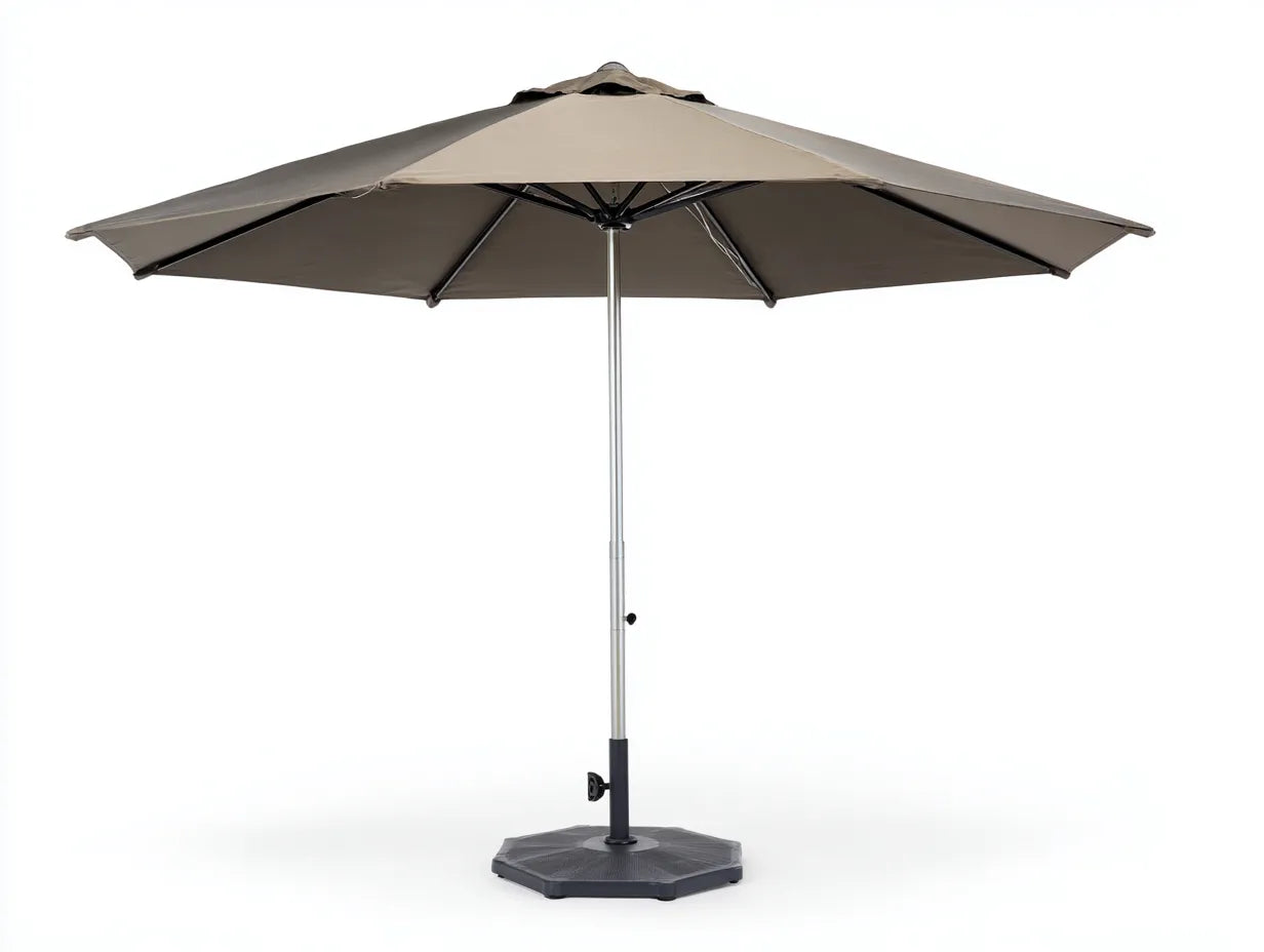 Sombrilla de terraza 300×300×250 cm de aluminio gris con cubierta resistente para balcón moderno