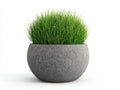 Maceta redonda de cemento 52×52×38 cm - gris - estilo moderno