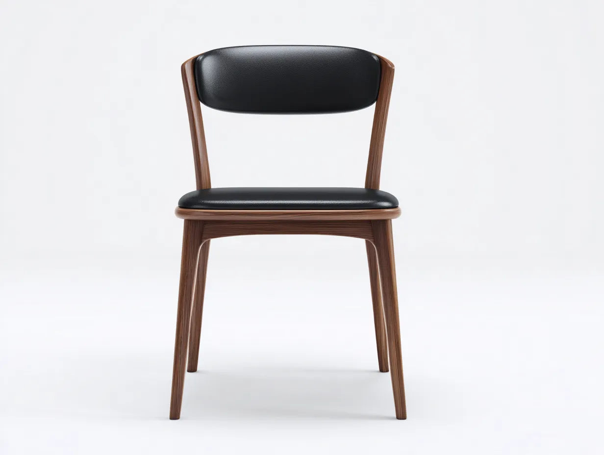 Silla de comedor 55×58×82 cm – negro y nogal – diseño moderno para sala de estar
