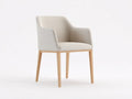 Silla de comedor 56x58x82 cm – beige – tapizada con estructura de madera estilo nórdico para sala de estar