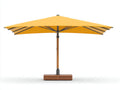 Sombrilla de terraza 300×300×255 cm – amarillo y marrón – con base de madera