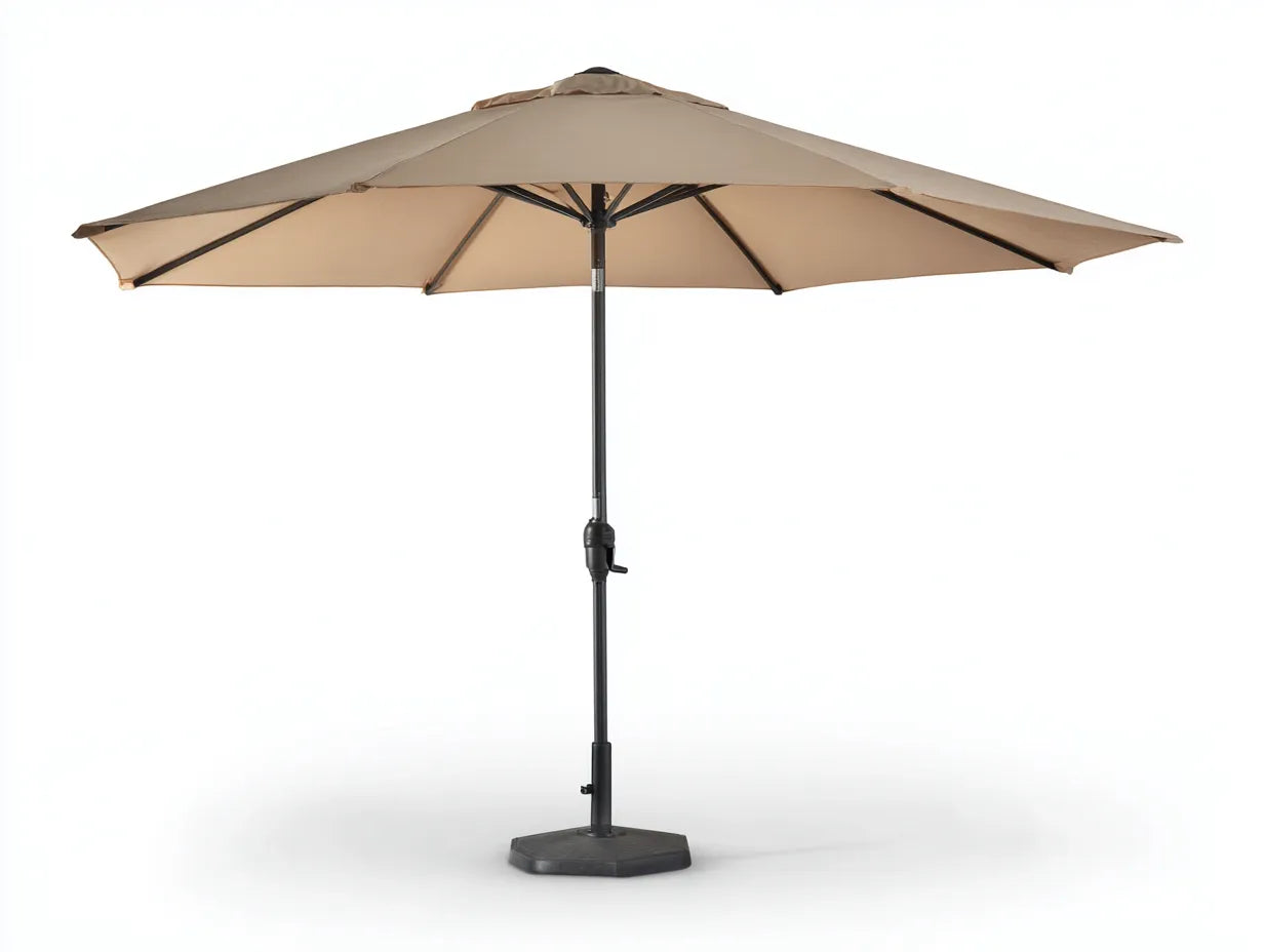 Sombrilla de terraza 280×280×250 cm – gris y negro – con base estable para exterior