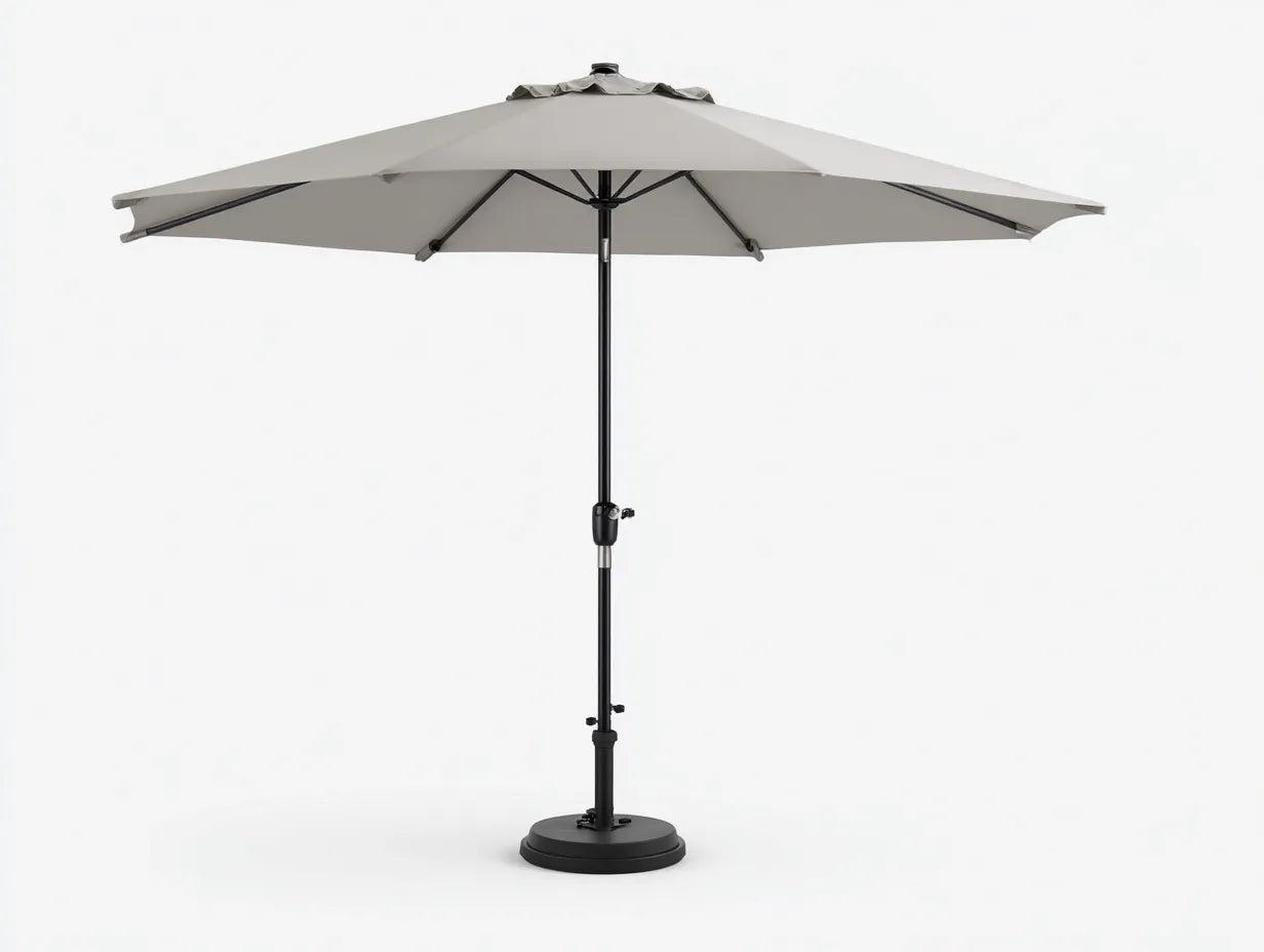 Sombrilla de terraza 300×300×250 cm – gris y negro – diseño moderno para balcón