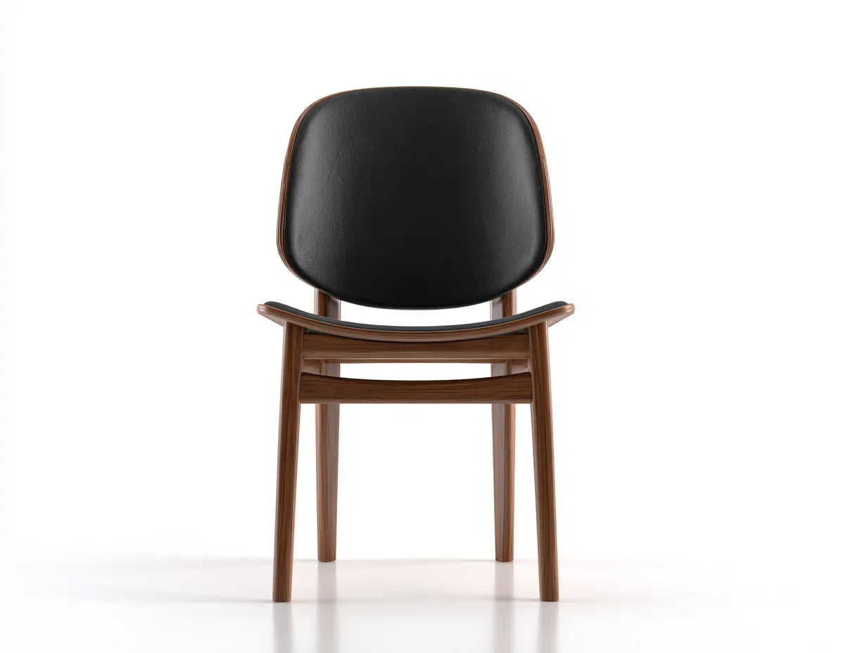 Silla de comedor 58x60x82 cm – negro – cuero y madera estilo moderno para sala de estar