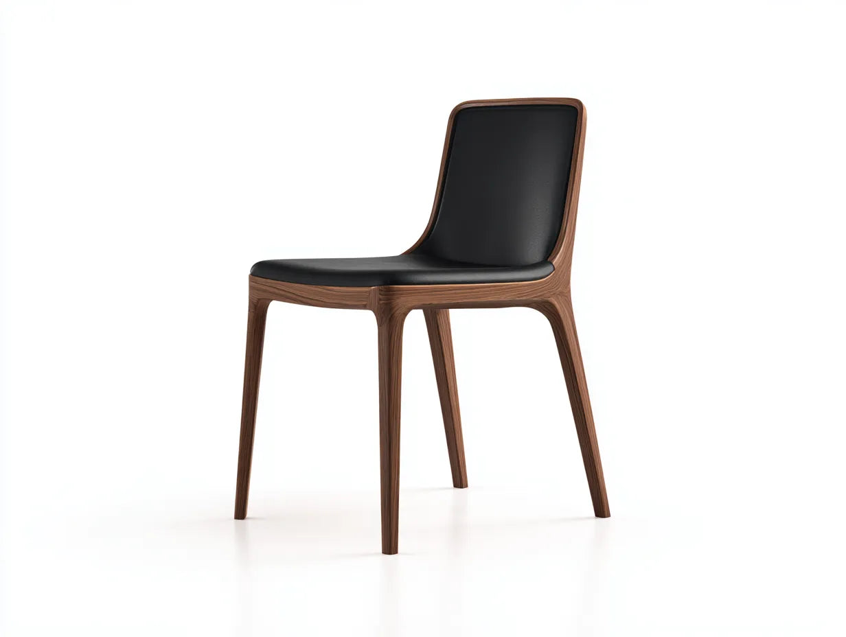 Silla de comedor 54×57×82 cm – negro y nogal – diseño contemporáneo para sala de estar