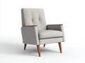 Sillón reclinable de tela 76×82×101 cm - gris claro y marrón - estilo retro