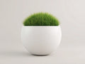 Maceta redonda de resina 48×48×46 cm - blanca - para terraza moderna