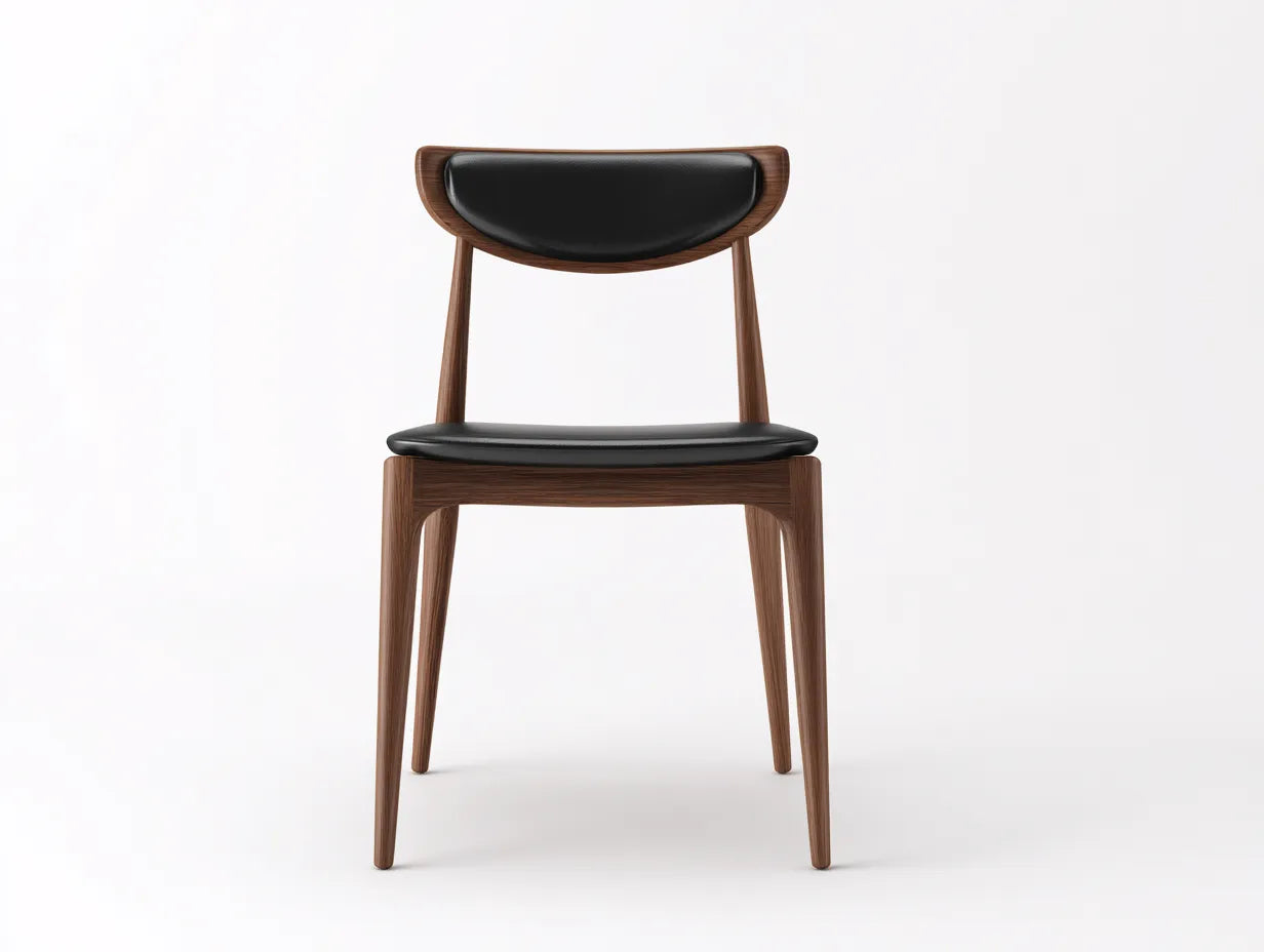 Silla de comedor tapizada 50×55×79 cm - negro y marrón - estilo escandinavo