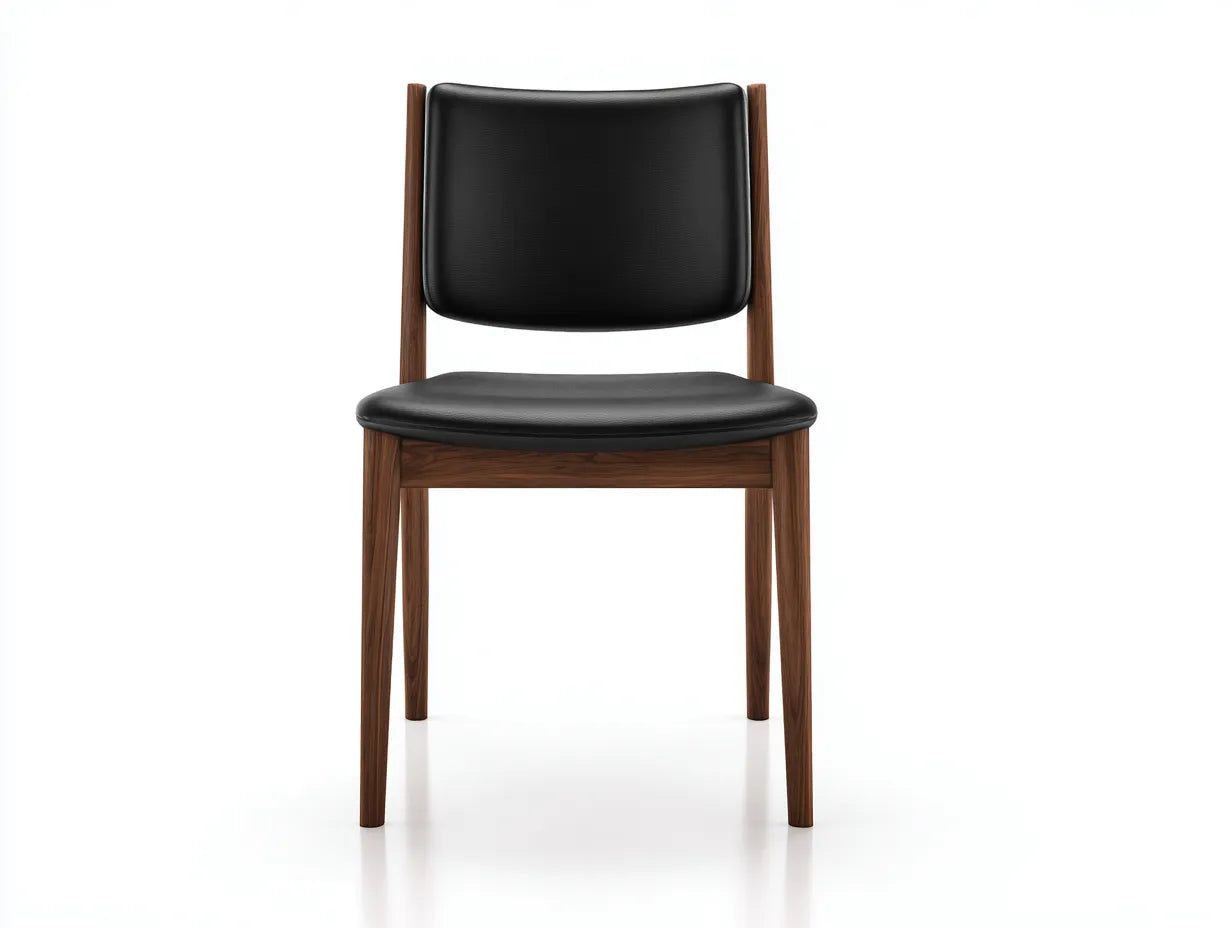 Silla de comedor 52×56×81 cm – negro y nogal – estilo moderno para sala de estar
