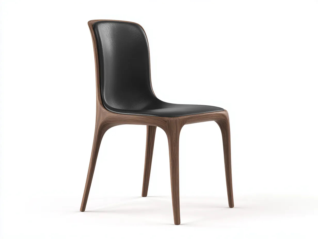 Silla de comedor tapizada 49×56×84 cm - negro y marrón - estilo moderno