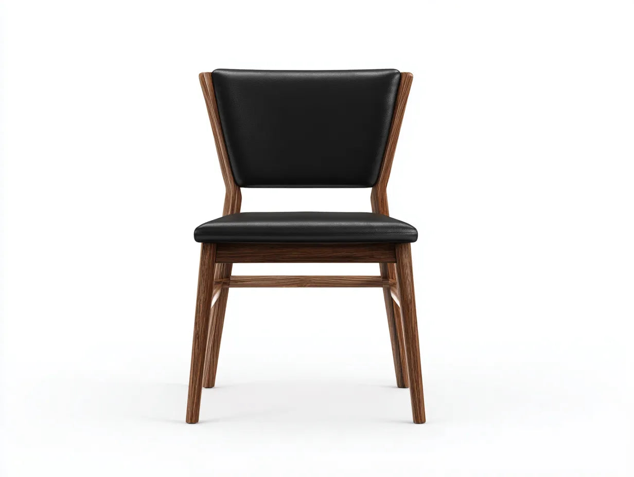 Silla de comedor tapizada 52×56×82 cm - negro y marrón - estilo retro
